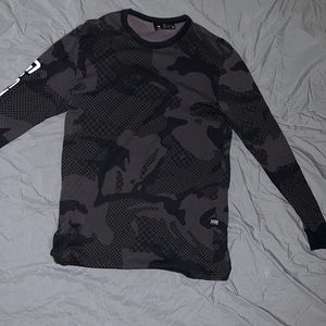 Mens g star long sleeve t shirt, charcoal/white